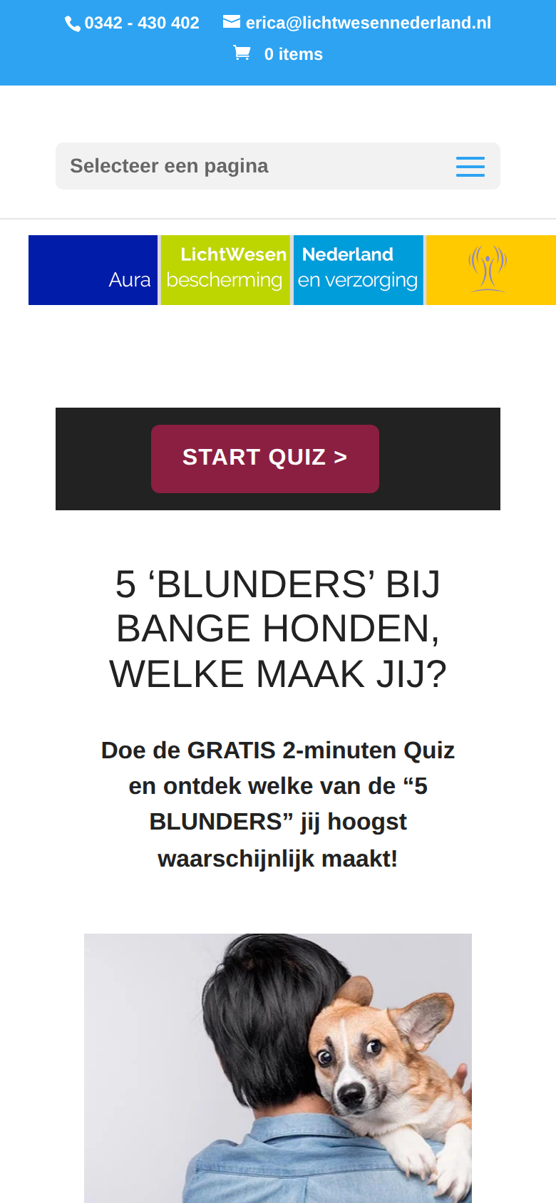 The start page of Erica's quiz on a phone