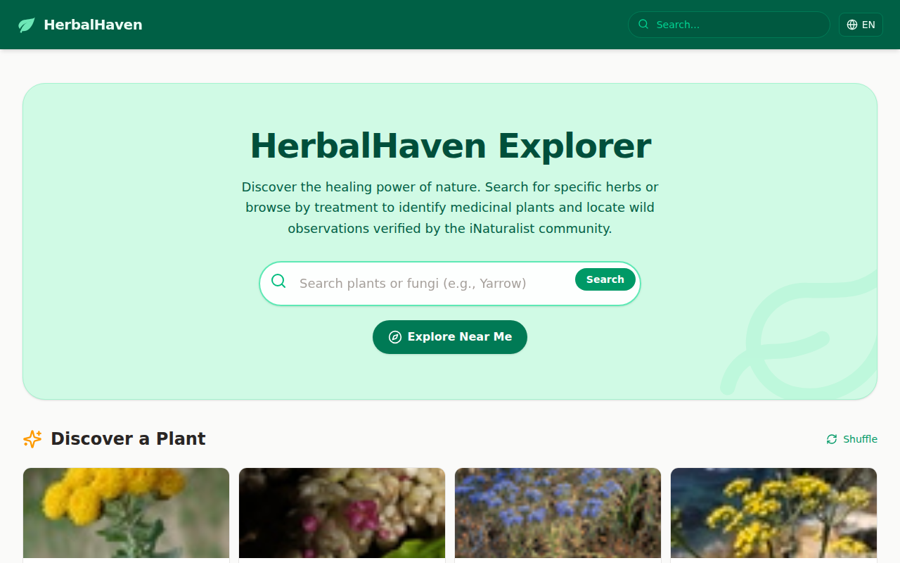 Herbal Haven, a medicinal plant explorer